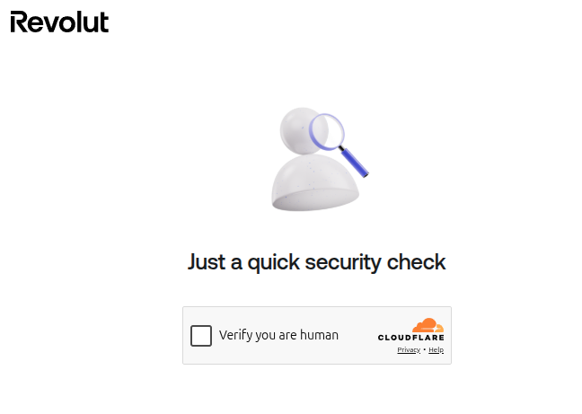 Cloudflare challenge page on Revolut careers